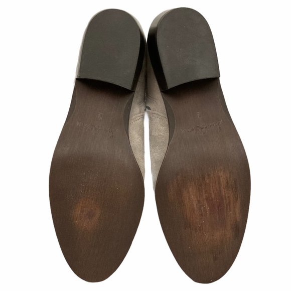 Sam Edelman Pirro Suede Ankle Booties Putty Size 9 Stacked Heel - Picture 7 of 9